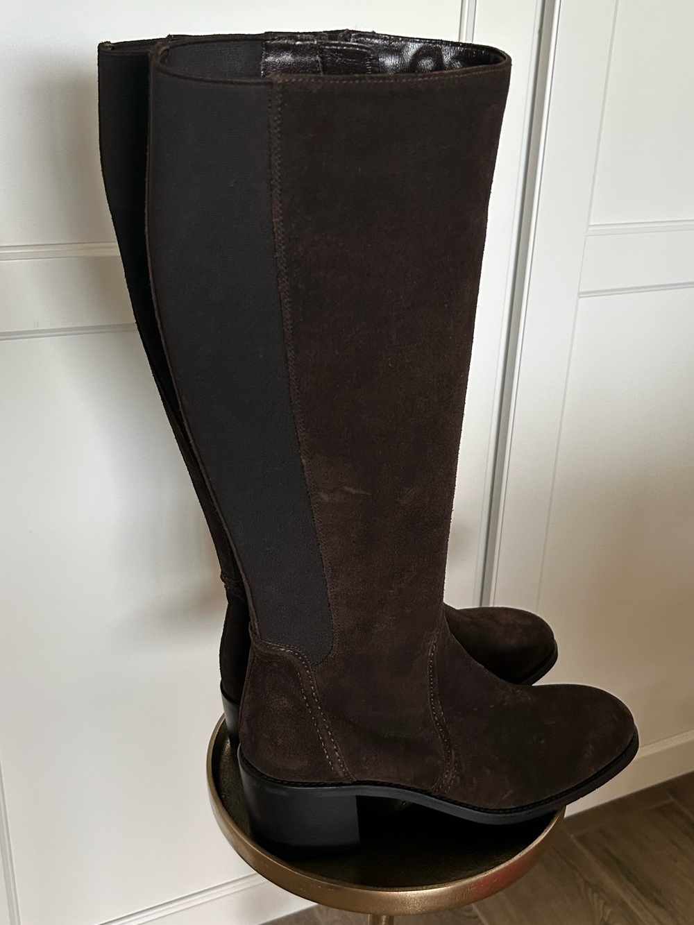 Aquatalia Brown Suede Knee-High Riding Boots/Weatherproof. Size 12 M.   NWOT - Picture 10 of 10